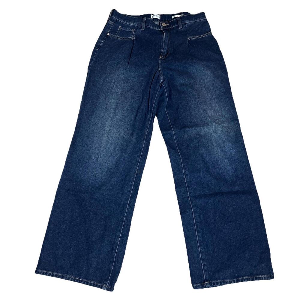Wonderly High Rise Wide Leg Jeans Dark‎ Wash Denim Pants 12R